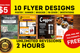 design professional flyer or poster for your business in 2 hrs