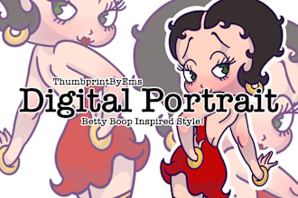 draw you digitally in betty boop inspired style
