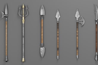 make 3d props modeling texturing services game ready assets