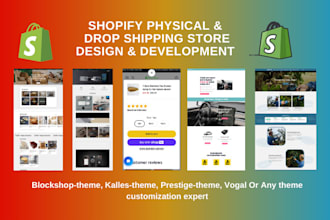 create a shopify store using blockshop, kalles, dune, be yours themes