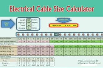 do power and control cable sizing and load calculation