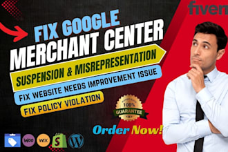 fix google merchant center suspension and gmc misrepresentation issue