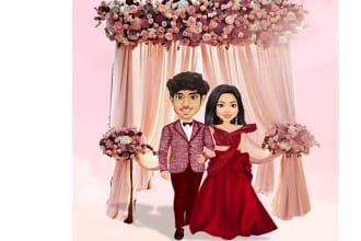 create personalized wedding invitation cards, videos and caricature