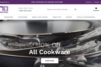design attractive cookware shopify store kitchen accessories website