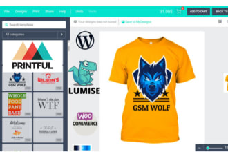 custom tshirt design website, pod, printing website using lumise and printful