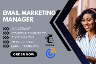 be email marketing manager on mailchimp, constant contact, mailchimp newsletter