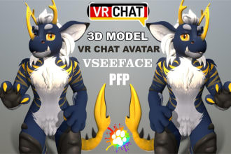 draw custom pfp pet anime,  vrchat avatar model for vtuber, oc, anime character
