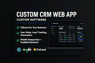 be custom crm full stack software developer for website portals web applications