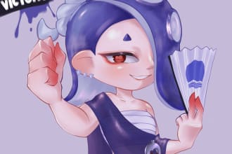 draw splatoon characters, banners, pfps