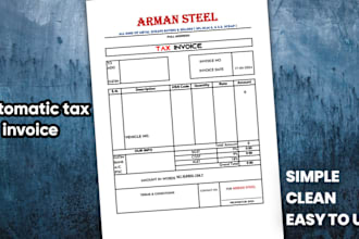 make a clean and editable excel invoice for you
