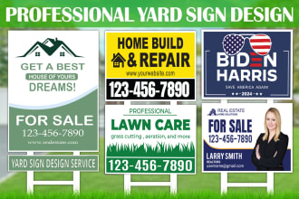 custom lawn care sign road sign outdoor sign real estate and yard sign design