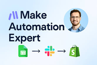 create integromat make workflows, automate tasks and api integration