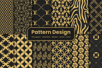 design monogram seamless vector repeat fabric textile pattern