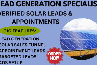 generate hot solar leads, homeowner leads or appointment for your solar business