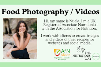 produce food photos and videos by a nutritionist