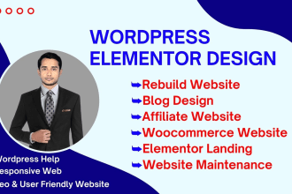 build, rebuild website, clone, responsive wordpress website using elementor pro