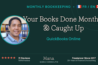 do monthly bookkeeping and catch up in quickbooks online