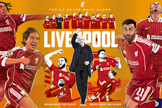 create fooball player and athlete cartoon illustrations