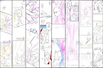 draw storyboard for webtoon, comics, videos, manga