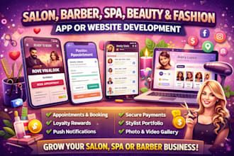 build a professional salon, barber, spa, beauty app and website