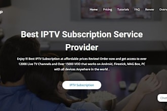 do professional iptv website,  wordpress business website, iptv reseller website