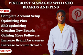 be your pinterest manager with SEO optimized pins and boards