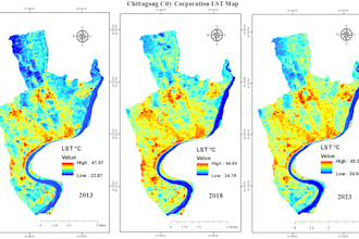 make lst, uhi, utfvi map using google earth engine