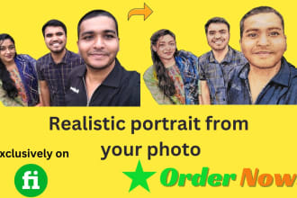 draw custom realistic portraits and illustrations