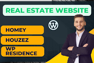 fix and design real estate rental website using houzez, homey, wp residence
