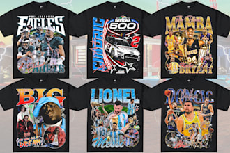 design a vintage old school 90s bootleg rap for your tee