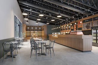 design and make the interior of your coffee shop, restaurant