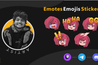 draw cute emotes, stickers, emojis for your twitch, discord, telegram etc