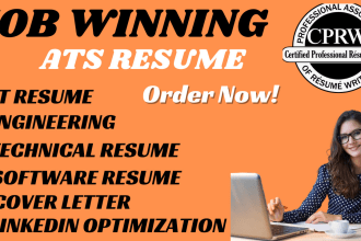 professionally write an IT engineering technical software resume cover letter