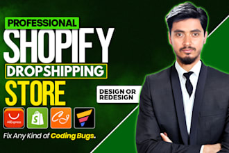 redesign shopify store, shopify dropshipping store, shopify store design