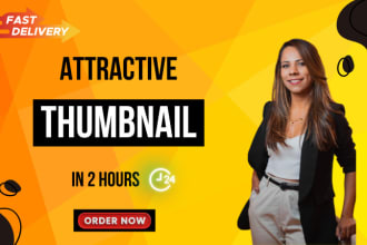 design eye catchy youtube thumbnail and banner in 1 hours