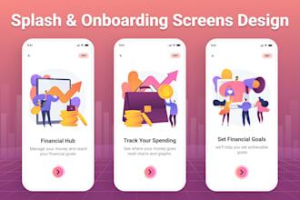 design mobile app splash screen and onboarding screens