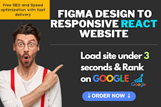 convert figma design to responsive react website, figma to react bootstrap