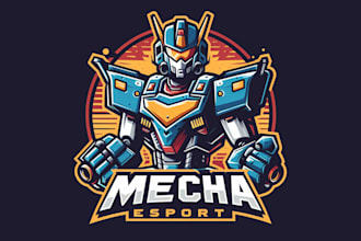 make a high quality mecha esport mascot logo with any file