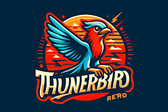 design outstanding thunder bird mascot logo with express deliver