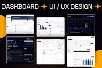 do dashboard ui ux design, saas and web app design in figma