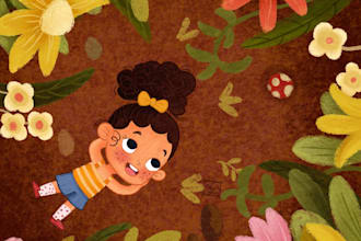 draw cute children book illustration or kids book picture
