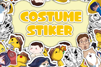 draw your cute animal pet for stiker and more