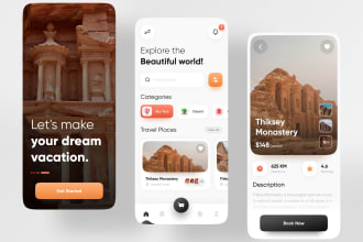 create tour app, travel app, hotel booking app, travel planner app