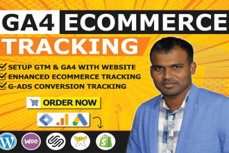 setup ga4 ecommerce tracking, shopify, wordpress, wix, bigcommerce, squarespace