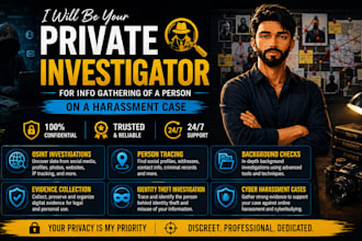 investigate social media harassment and background check