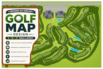 draw a golf course vector map in illustrator