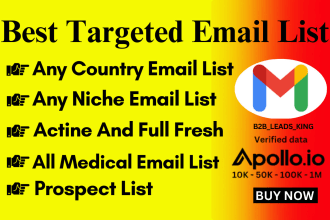 do niche targeted active and valid USA bulk email list collection, validation