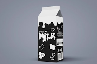 do milk, tea, rice, fast food packaging design label
