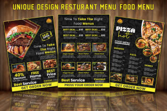 do food menu design, restaurant menu design, food flyer