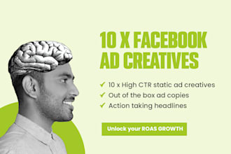 design performing facebook ad images with headline and copy